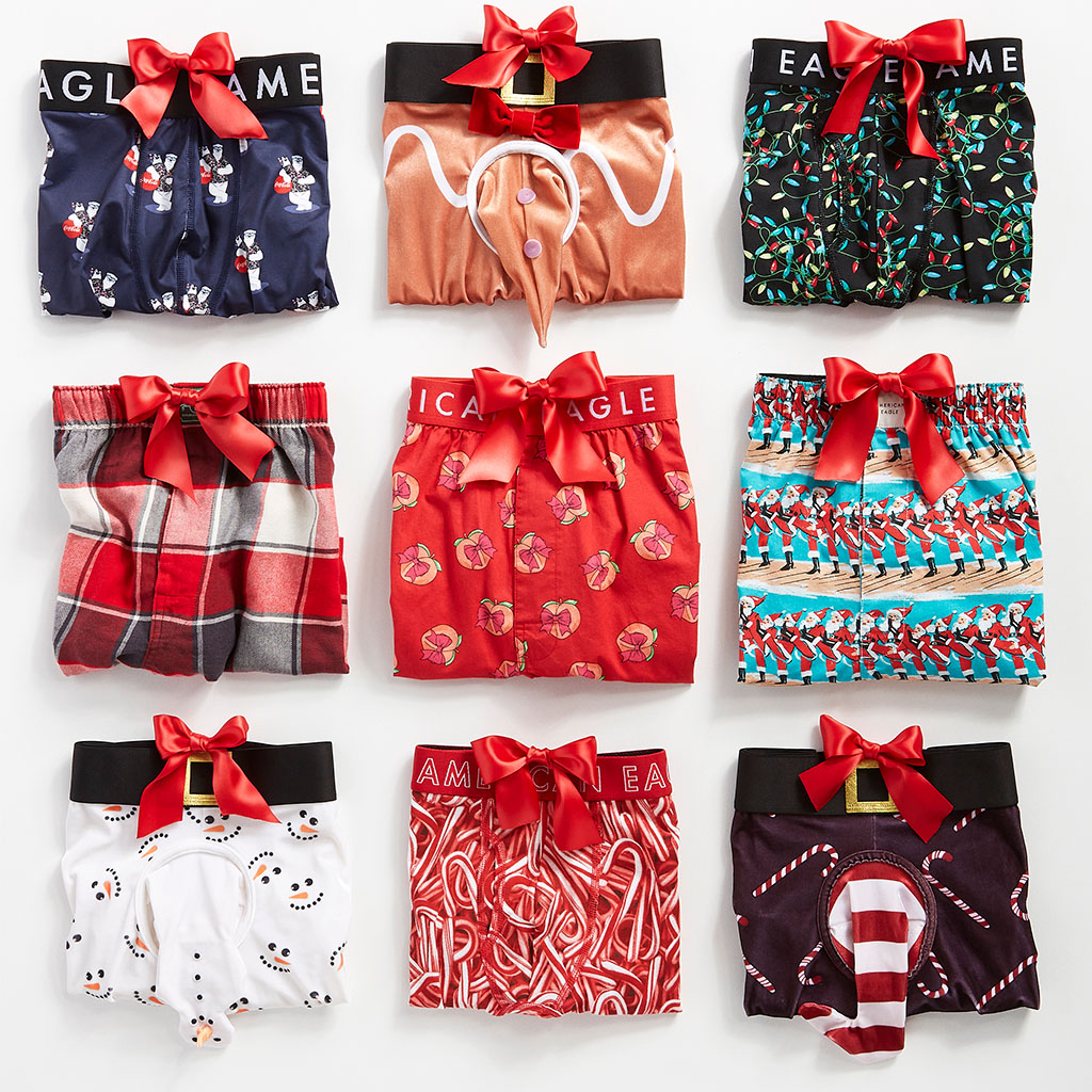 Christmas Present Mens Boxer Brief - Holiday Underwear Surprise