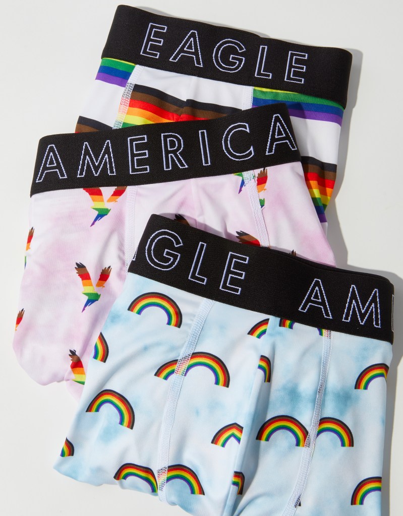 3-Pack Pride AEO American Eagle Medium 6 Boxer Briefs Rainbows, Love, Pride