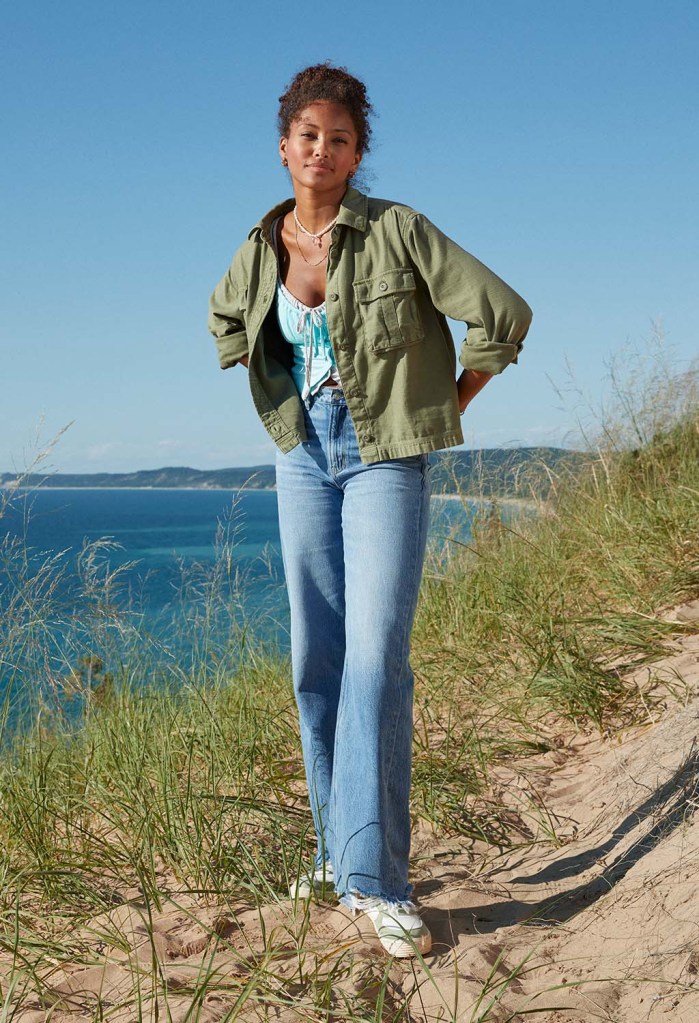 Drape Jacket with Bootcut Jeans