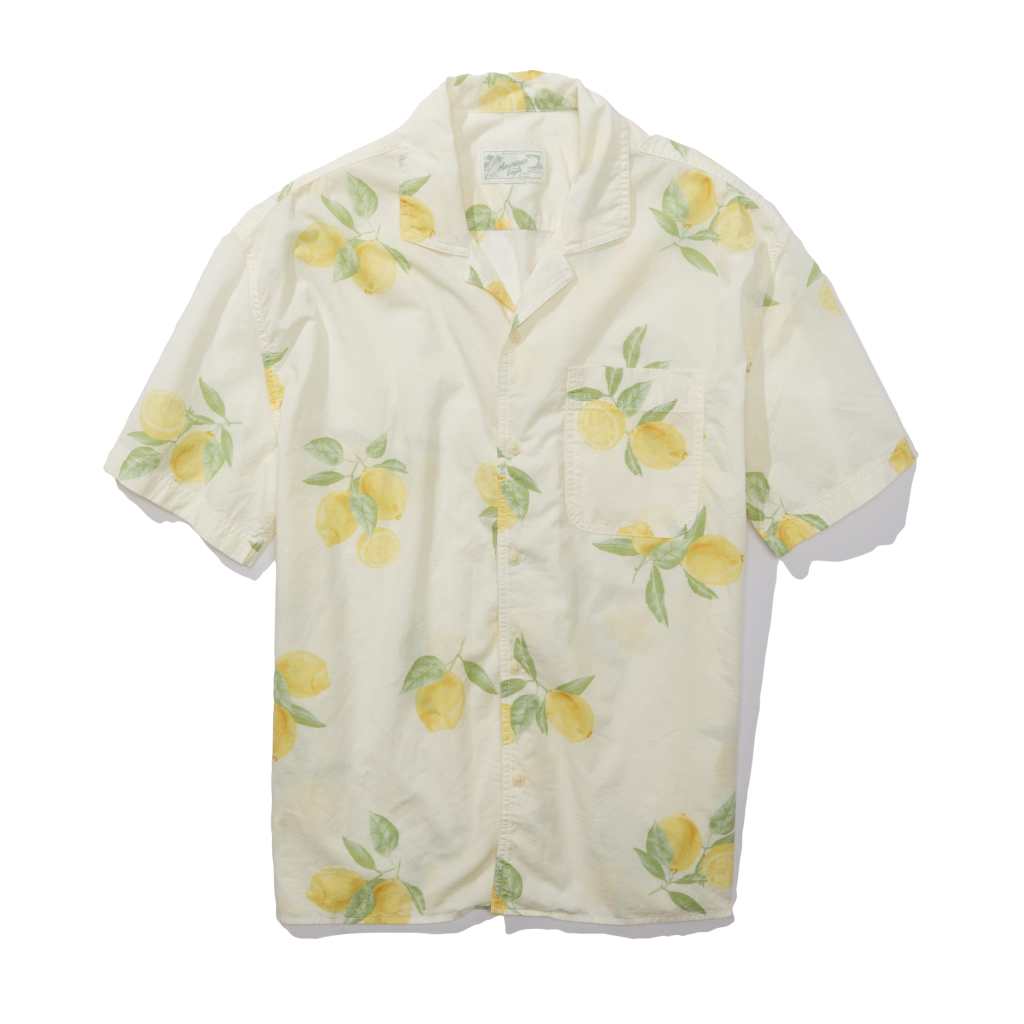 lemon printed camp collar shirt from American Eagle