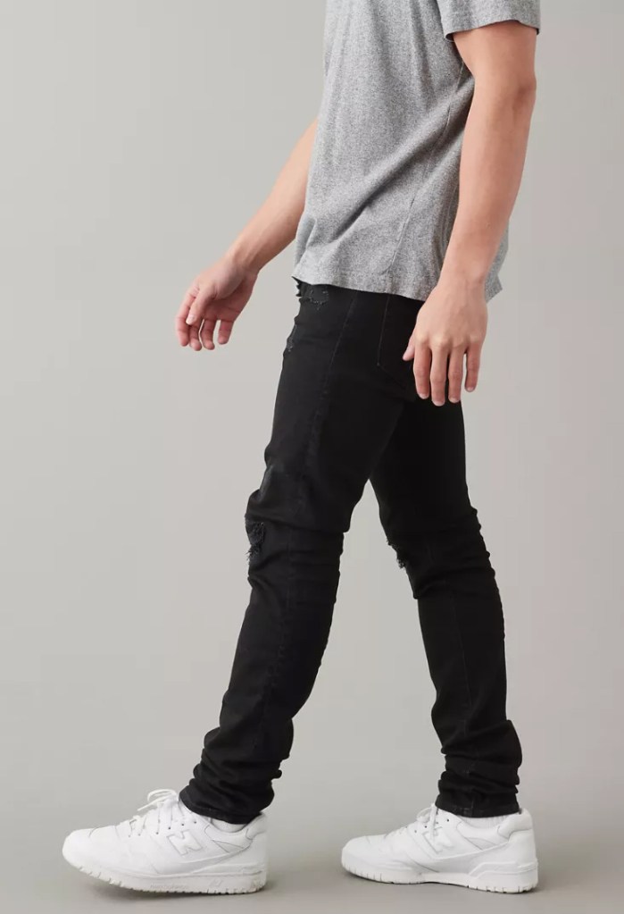 Men's Flared Stacked Jeans - contemporary luxury streetwear - The