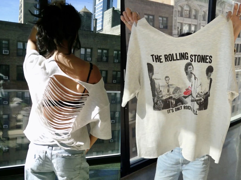 DIY t-shirt cut out tutorial from American Eagle